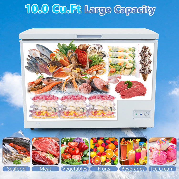 Chairliving 10 cu ft Chest Freezer Adjustable Temperature White