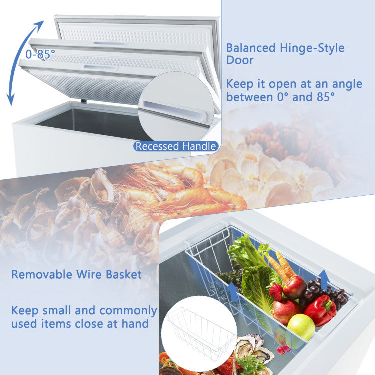 Chairliving 10 cu ft Chest Freezer Adjustable Temperature White